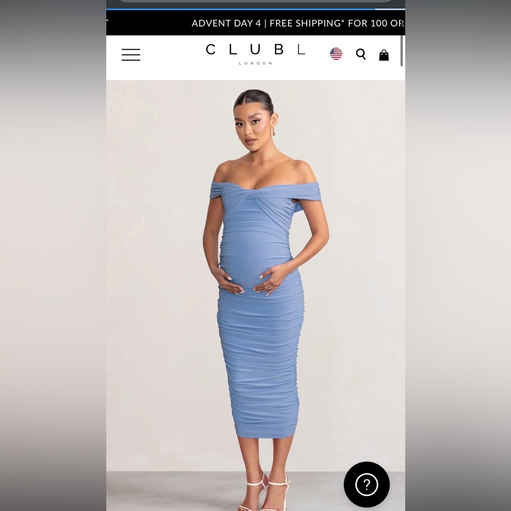 Club London Powder Blue Maternity Dress